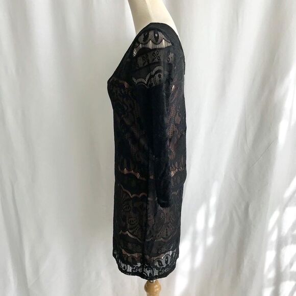 H&M Black Label Fitted Long Sleeve Lace Dress S - Picture 5 of 11